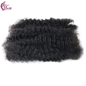 Extensiones de cabello humano virgen FH 100%, cabello a granel rizado Afro para Micro giros, rastas de ganchillo, trenzado bohemio, tejido de doble dibujo - Product Image 1