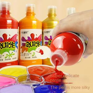 Ensemble de peinture <span class=keywords><strong>gouache</strong></span> Minghua 500 ml, 24 <span class=keywords><strong>couleurs</strong></span>, pour enfants, pigment blanc lavable, emballage moyen, pour les élèves du primaire - Product Image 3