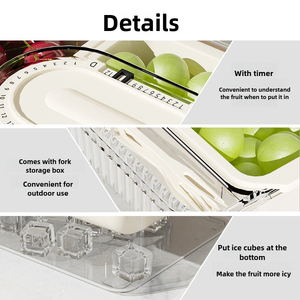 Plateau de service transparent pour condiments et fruits, en PET, <span class=keywords><strong>avec</strong></span> 5 compartiments amovibles, pour une fraîcheur optimale - Product Image 5