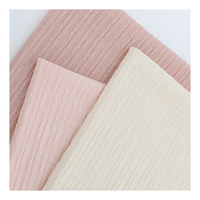 Tissu extensible en crêpe tricoté 95% polyester 5% élasthanne, respirant, à maille bulle, pour robes de filles