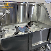 Baignoire de toilettage pour animaux de compagnie en acier inoxydable, écologique, multifonctionnelle, station de lavage, piscine pour animaux avec porte et échelle