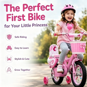 <span class=keywords><strong>Bicicletta</strong></span> a Pedali <span class=keywords><strong>per</strong></span> Bambini da 12, 14, 16, 18, 20 Pollici, Bici <span class=keywords><strong>per</strong></span> Bambine dai 2 ai 12 Anni con Forcella Singola in Acciaio - Product Image 2