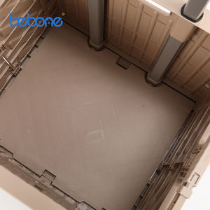 त्वरित गाड़ी ढहने वाले रोलिंग क्रेट व्हील फोल्डेबल टोकरी 80 एलबीएस क्षमता भारी शुल्क प्लास्टिक बैठने वाली ट्रॉली गाड़ी - Product Image 4