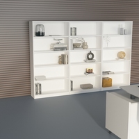 Vente en gros usine : Bibliothèque d'angle moderne en panneaux de bois avec étagère de présentation et classeur de bureau, pour chambre et bibliothèque