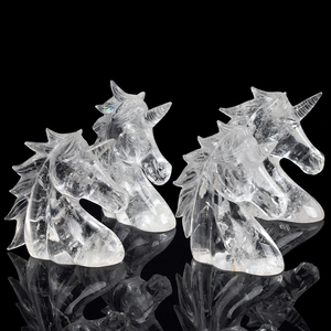 <span class=keywords><strong>Prix</strong></span> usine naturel clair blanc Rose Quartz sculpté à la main licorne tête <span class=keywords><strong>de</strong></span> cheval Sculpture Statue pour la décoration <span class=keywords><strong>de</strong></span> la maison - Product Image 4