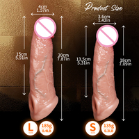 Fernbedienbarer, weicher, hohler Penisvergrößerungs-Vibrator, Penis-Extender, wiederverwendbare Penis-Hülle, Verlängerungskondom, Penisring für Männer