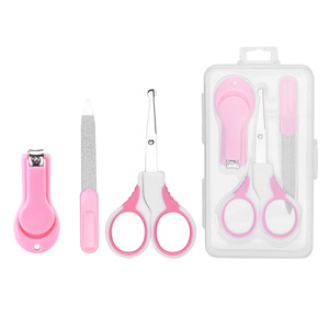Kit de toilettage pour bébé de haute qualité, 3 pièces, kit de soin des ongles avec ciseaux, étui <span class=keywords><strong>en</strong></span> plastique pour manucure et pédicure, ensemble cadeau parfait pour bébé - Product Image 1