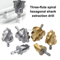 Alésoir spiralé à 3 cannelures pour tuyaux PPR 20/25/32mm, queue hexagonale, revêtement titane, foret étagé pour plombier, outil d'expansion de tuyaux d'eau