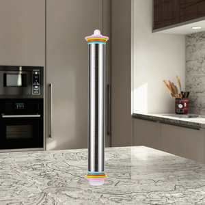 Tappetino per Impastare Regolabile con Anello Rimovibile, Rullo per Impasto in Acciaio Inox, Tappetino in Silicone Antiaderente - Product Image 6