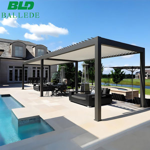 Pérgola Bioclimática de <span class=keywords><strong>Aluminio</strong></span> Motorizada con Techo de Celosía, Moderna, Impermeable, para Jardín, Tipo Gazebo - <span class=keywords><strong>Precio</strong></span> - Product Image 3