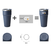 Tazas de café helado de acero inoxidable personalizadas Taza Rosa bonita para beber Termo de negocios Vaso aislado de 30 oz con impresión de logotipo