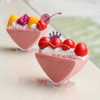 Herzförmige 80ml Kunststoff Single Wall Dessert Box Clear Pudding Kuchen Geschenk idee
