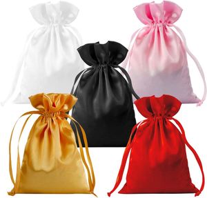 Bolsas de Satén Blancas con Cordón para Dulces, Joyería, Dados, Regalos de Boda, Decoración de Baby Shower, Venta al Por Mayor - Product Image 6