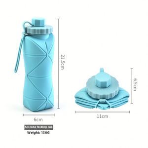 Botella de Agua Plegable de Silicona de Grado Alimenticio de 600 ml, Reutilizable, Ecológica, Libre de BPA, para Deportes y Viajes - Product Image 2