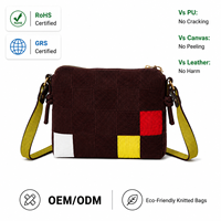 Sac bandoulière personnalisé en tricot 3D recyclé pour femme, léger, lavable en machine, color block, à sangle unique, sac à bandoulière tendance
