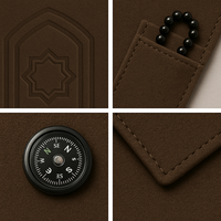 Tapis de prière pliable en daim simple personnalisé avec boussole Qibla et poche antidérapante |   Tapis de prière islamique OEM (taille personnalisable) pour