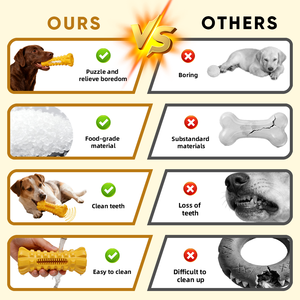 Giocattolo da Masticare per Cani in Gomma Naturale Resistente con Dispenser di Snack per Pulizia dei Denti e Allenamento del QI - Product Image 6