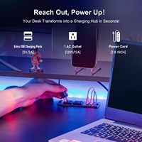 AJUNION 55 pouces RGB LED lumières bureau de jeu ordinateur bureau de joueur avec support de moniteur table de jeu de surface ergonomique en fibre de carbone