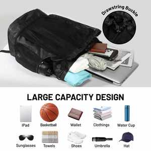 <span class=keywords><strong>Sac</strong></span> à dos <span class=keywords><strong>de</strong></span> basketball décontracté en polyester avec cordon <span class=keywords><strong>de</strong></span> serrage, <span class=keywords><strong>sac</strong></span> <span class=keywords><strong>de</strong></span> football avec compartiment à chaussures pliable, respirant, durable, capacité 40L - Product Image 4