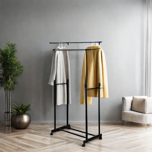 व्यापक रूप से इस्तेमाल बेहतर गुणवत्ता वाले ऊर्ध्वाधर कपड़े हैंगर रैक स्टेनलेस स्टील आयरन पाइप स्प्रे पेंट कपड़े हेंगर रैक डिजाइन - Product Image 4