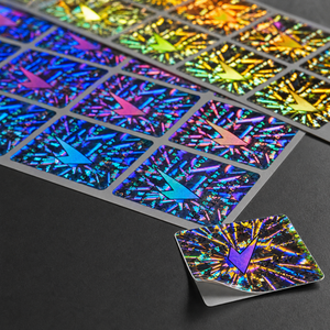 Etichetta di Sicurezza Olografica Personalizzata con Design a V e Effetto Arcobaleno - Product Image 1