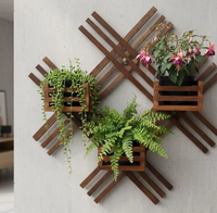 Jardim Vertical Modular Horta Wall Planter - Jardinière murale suspendue en bois pour plantes d'intérieur, décoration de salon, décoration de chambre pour adolescents
