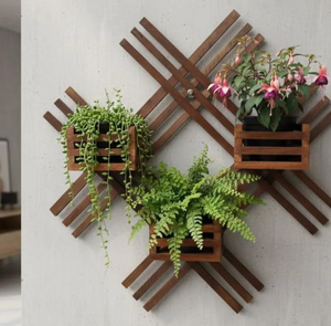 Jardim Vertical Modular Horta Wall Planter - Jardinière murale suspendue en bois pour plantes d'intérieur, décoration de salon, décoration de <span class=keywords><strong>chambre</strong></span> pour adolescents - Product Image 2