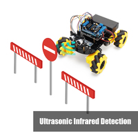 Tscinbuny Mecanum Wheel Smart Car Kit 4WD Robot Starter DIY Kit pour Arduino Education Maker Boards Robot Kit