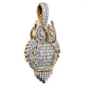 Pendentif Hibou en Moissanite Plaqué Or, Bijou Géométrique Triangulaire Style Hip Hop pour la Fabrication de Colliers, Bracelets et Bagues, Idéal comme Cadeau - Product Image 3