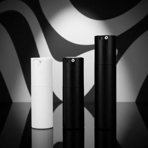 30ml 50ml Matte Black White PP Vacuum Airless Pump <b>Bottles</b> Container Cosmetic Emulsion Plastic Cleanser <b>Bottle</b> With Pump - Product Image 1