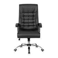Chaise de bureau exécutive contemporaine de haute qualité, ergonomique, pivotante en cuir, avec support lombaire, hauteur réglable, quatre trous