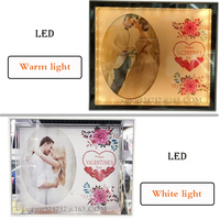 Nouvelle lampe de table blanche à LED cadre photo lampe colorée cadre photo à LED avec miroir cadeau de mariage d'anniversaire cadre photo personnalisé