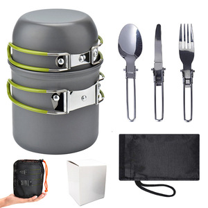 Juego de utensilios de cocina ultraligeros para acampar, kit portátil con ollas y vajilla para senderismo, trekking, picnic, pesca, escalada de montaña - Product Image 6