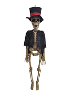 Squelette de décoration en gros, accessoire effrayant suspendu, taille réelle, corps entier, squelette humain, articulations mobiles, squelette en plastique d'halloween