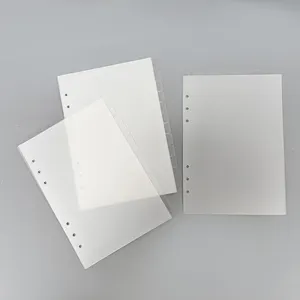 A4 A5 A6 A7 Binder com guias 6 Anel Plástico Claro Colorido Página Planejador Translúcido Insere Divisores de Índice Side Top-loading