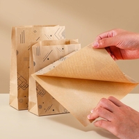 Sachets en papier recyclé de qualité supérieure, résistants à la graisse, avec impression personnalisée de marque, emballage OEM, sacs anti-huile avec encoche de déchirement prédécoupée, vente en gros