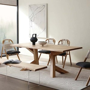 Ensemble table à manger et chaises <span class=keywords><strong>en</strong></span> bois de frêne massif pour petite maison ou hôtel/villa Mobilier de salle à manger simple et élégant - Product Image 5