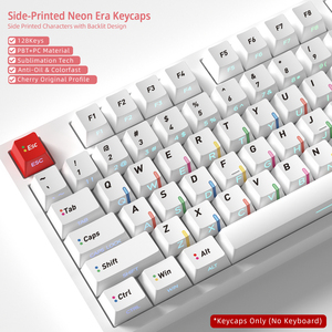 Teclas Premium PBT+PC OEM Cherry de Perfil Alto con Retroiluminación Lateral, Sublimación de Tinta en Cinco Lados, Diseño Personalizable, 128 Teclas, Compatibles con la Mayoría de los Teclados - Product Image 1