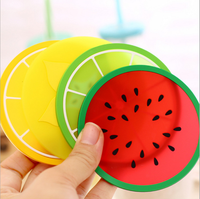 Offre Spéciale antidérapant chaud caboteur fruits forme Silicone tasse Pad isolation Pad tasse tapis porte-boisson chaude Table napperon