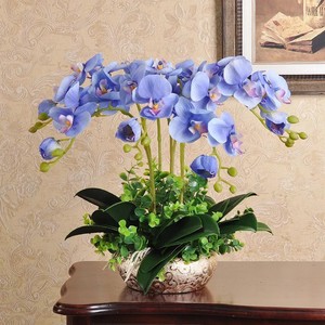 Orquídeas artificiales de plástico para decoración de escritorio, orquídeas púrpuras, bonsái para todo tipo de plantas verdes - Product Image 4