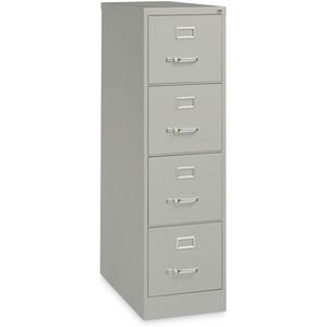 Alera HVF152652LG Light Gray Economy Vertical <b>File</b> Cabinet with Four Letter-Size Drawers 15\" X 26.5\" X 52\" - Product Image 2