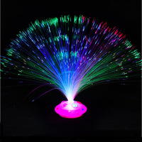 Lampe à fibre optique à base de bijou en gros Décorations de fête lumineuses colorées pour l'espace de bébé