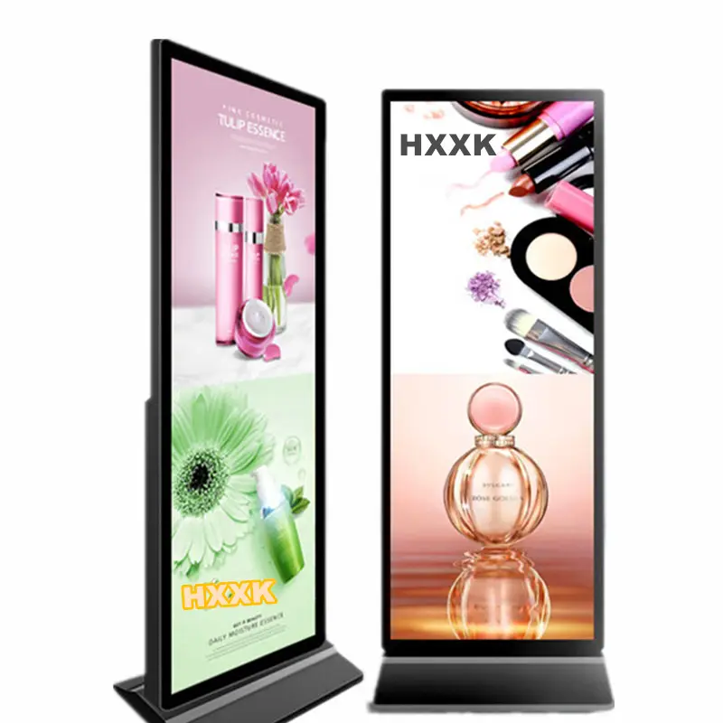 HXXK حامل أرضي يعمل باللمس لافتات رقمية وشاشات عرض أندرويد ذكية واي فاي شاشة تعمل باللمس شاشات LCD إعلانات ذكية مشغلات