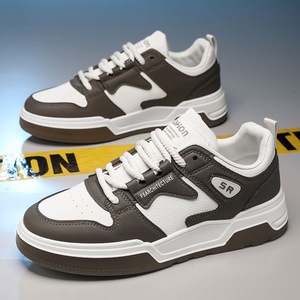 Summer Men's Casual Sneakers Trendy All-Match <b>White</b> Platform Sneakers Breathable <b>Lace</b>-Up Design for Students - Product Image 2