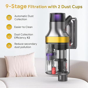 Aspirateur balai sans fil S702-2 avec écran tactile LED, filtre sans sac, 38 kPa, moteur sans balais rechargeable 500 W, aspiration à sec, bac à poussière 1,2 L - Product Image 1
