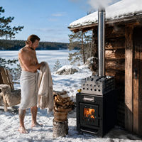 Harga Pabrik Tungku Sauna Kering Stainless Steel 9KW Desain Modern untuk Sauna Pembakaran Kayu, Penggunaan di Gym & Villa