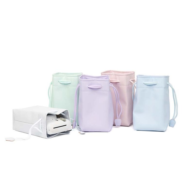 Custom Multi-color Unisex Portable Pu Fashion Travel Promotional Gift Mini DSLR Camera Pouch Drawstring Bag Digital Gear