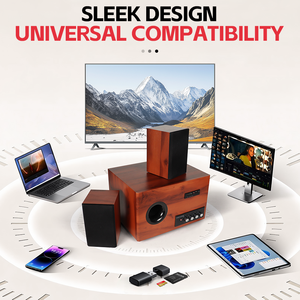 Nouvel arrivage : Enceinte active 3 voies Microlab M890BT avec woofer pour système de sonorisation 5.3 40W 2.1 DTS, USB, SD, <span class=keywords><strong>FM</strong></span>, RCA, idéale pour les fêtes, en bois, pour la maison et l'ordinateur - Product Image 4