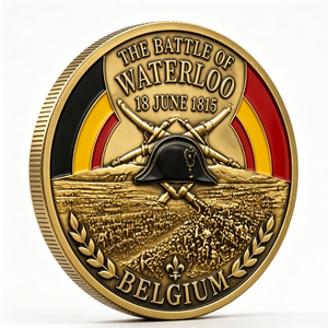 Pièce de monnaie commémorative de la bataille de Waterloo 1815, en alliage de zinc, imitation émail, souvenir circulaire traditionnel, Belgique - Product Image 5