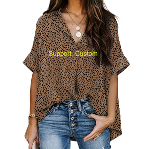 Blusa hawaiana con estampado personalizado de fábrica de <span class=keywords><strong>tregua</strong></span> a precio competitivo, blusas de manga corta de talla estadounidense para mujer - Product Image 4